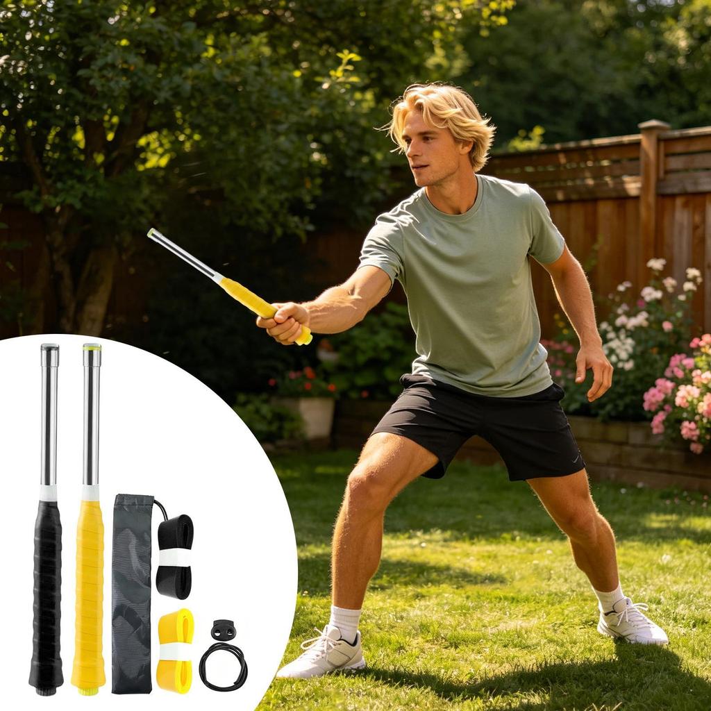 Badminton Racket Power Trainer Non-Slip Practice Gear Adjustable Intensity Badminton Training Gear For Kids Beginner Outdoor