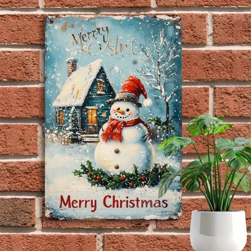 

Vintage Snowman Christmas Metal Tin Sign 8x12 inch Rustic Winter Wonderland Wall Decor Farmhouse Indoor Outdoor 20x30 разноцветный