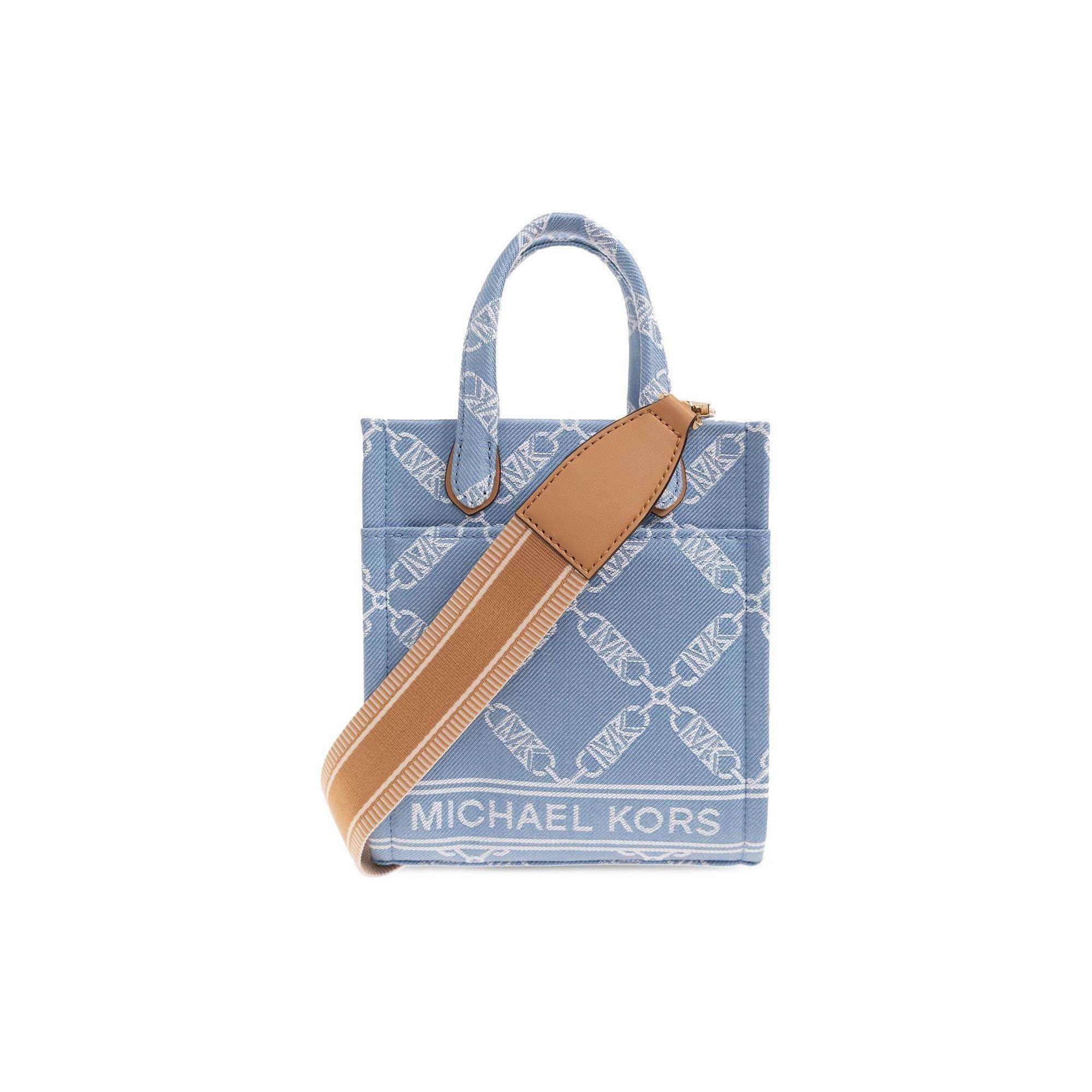 Michael Kors Gigi Logo Open Tote Bag Women tote Blue 32R4G3GC4U-DENIM-MULTI Basic Set (Bag+Dust Bag)