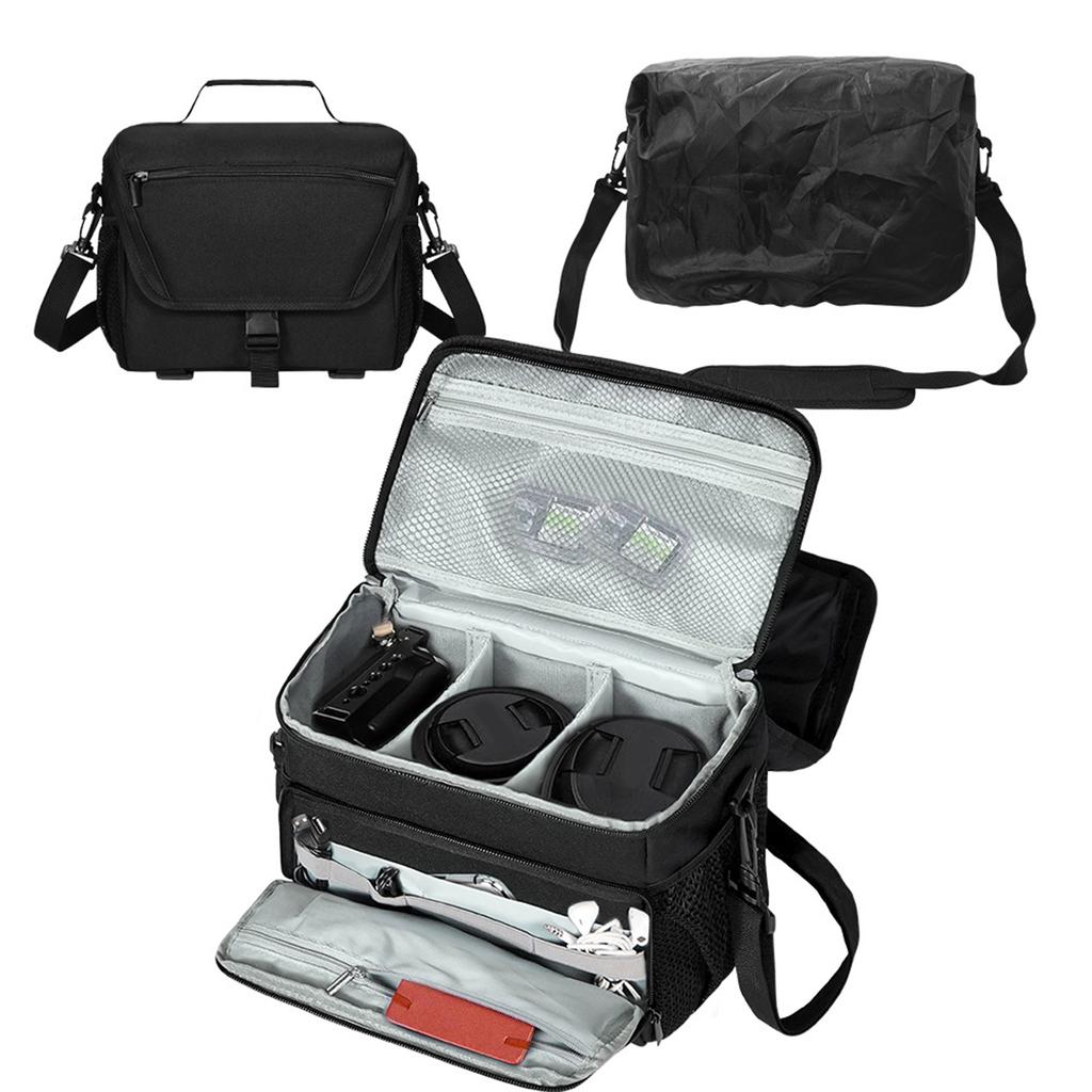 Camera Storage Bag Waterproof Lightweight Design Multiple Compartment Storage Adjustable Shoulder Strap Durability Polyester