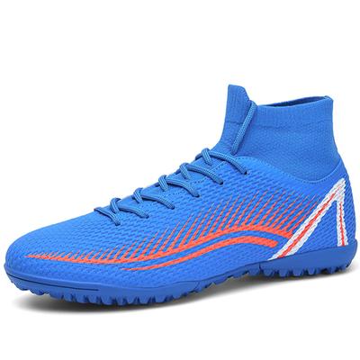 Chaussures de football 35-47 unisexes, chaussures de football montantes, chaussette élastique, bouche en caoutchouc, semelle souple, chaussures de football TF, bottes de football d'entraînement pour enfants