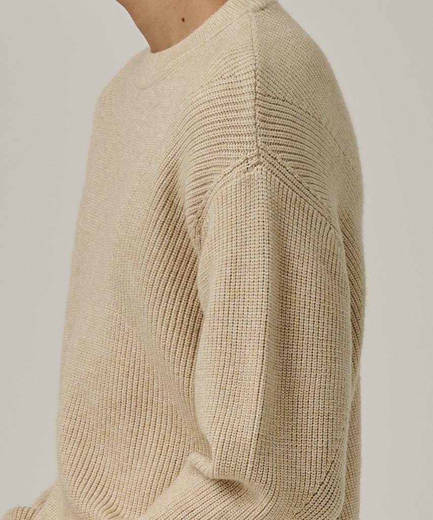 ANALOG MOOD Semi-Overfit Hazzi Daily Round Knit (Oatmeal)