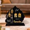 Creative Black Gold Ramadan Countdown Calendar with Wooden Base DIY Advent Calendar Replacement Acrylic Islamic Decoration Gift
