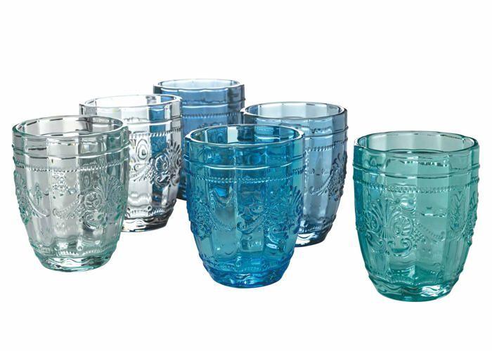 Verre à eau - Villa d'Este - Modèle Tivoli - 235 ml - Motif arabesque - Lavable au lave-vaisselle