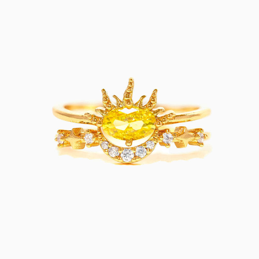 

Accessories Wind Zircon Sun Moon Stars Fantasy Fairy Tale Ring Ring Ring Adjustable opening золотой