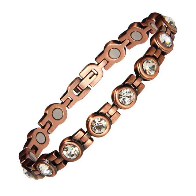 22CMTrendy Pure Copper Magnetic Pain Relief Bracelet for Men Therapy Magnets Bangle Link Chain Women Health Care Jewelry Wholesale