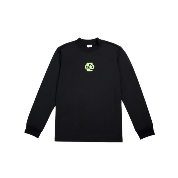 

Li-Ning Comfortable Long Sleeve Crew Neck Sports Leisure T-Shirt Men Tops Black YTLU039-3 S