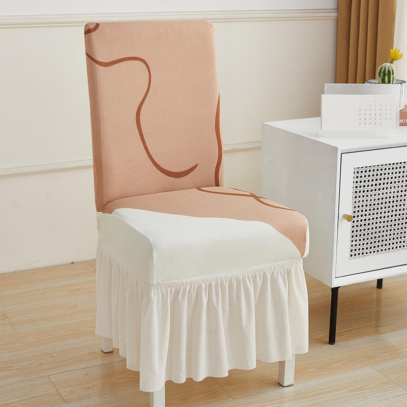 Summer Elastic Chair Cover Cool and Breathable Four-season Home Chair Cover One-piece Boho Light Luxury Dining Chair Cover