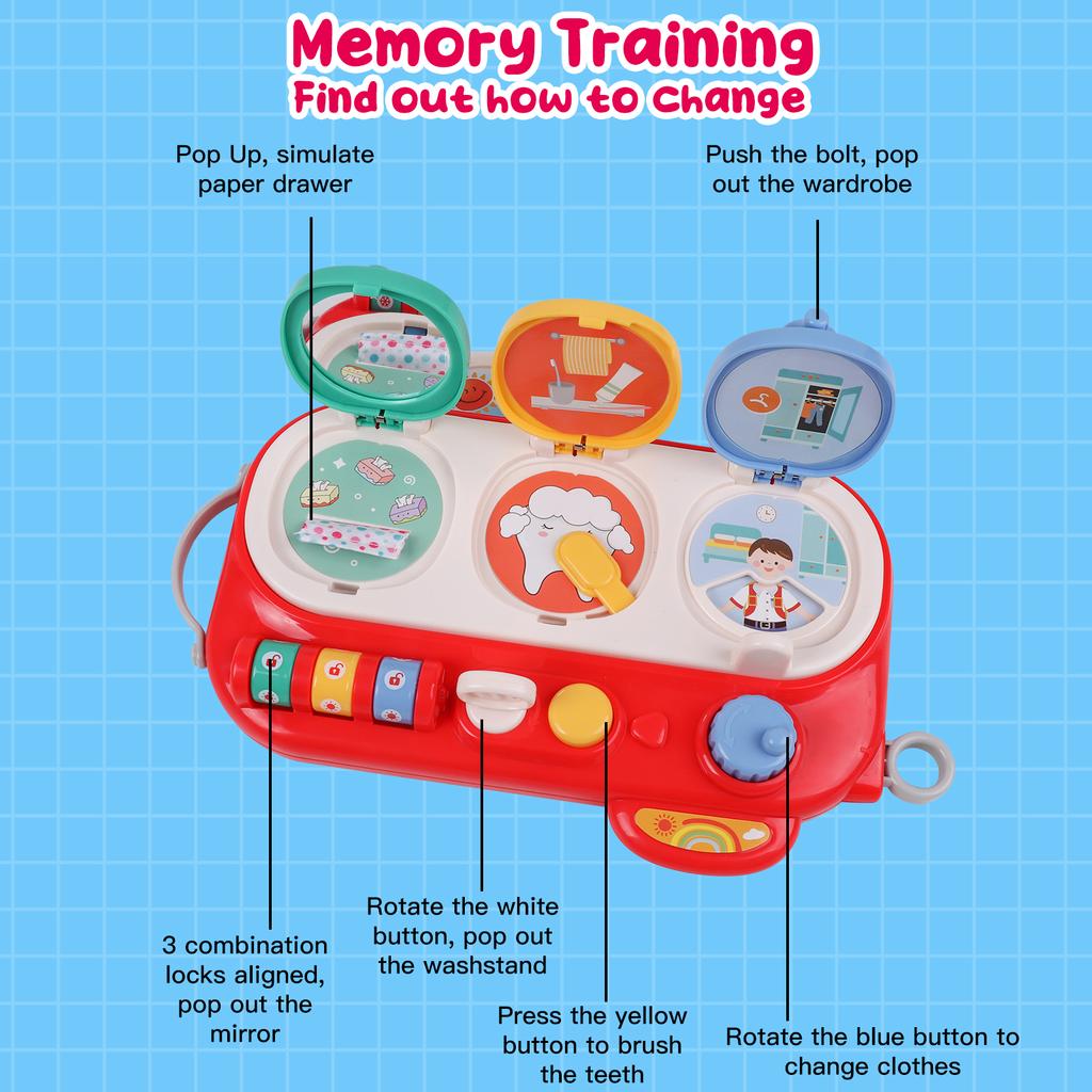 Busy Board Activity Board Children,Fine Motor Preschool Development Educational Portable Exploration Toy Gift for 18+ Months