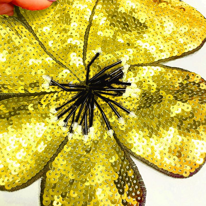 1PC Flowers Patches Fashion Dress Accessories Bag Decor Sequin Print DIY Embroidered Applique Clothing Sew Handmade Patch