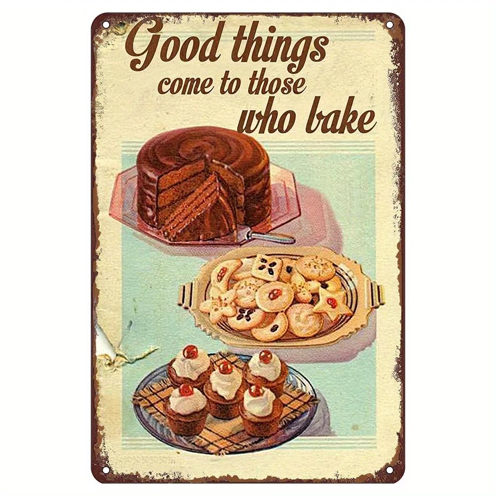 

Vintage Tin Sign for Kitchen Retro Metal Wall Art for Home Bar Perfect Gift for Baking Lovers 20x30cm