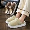 Corduroy cotton slippers autumn and winter home hair tow hotel warm and fleece couple hair slippers