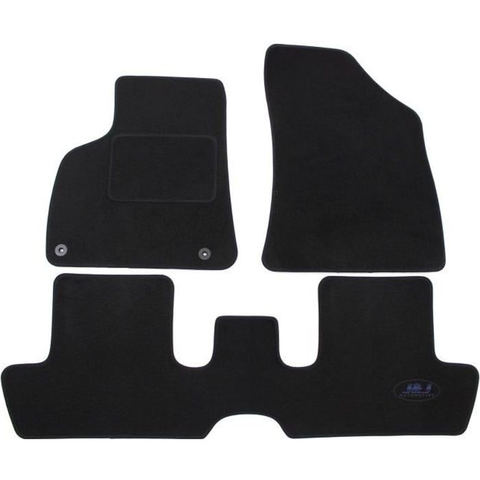 Tapis de Sol - J&J AUTOMOTIVE - Peugeot 3008 - Velours Noir - Sur Mesure - Antidérapant