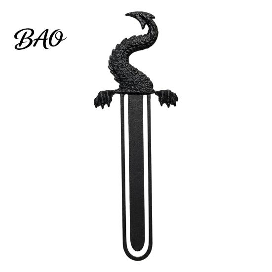 Functional Page Clip for Students 3D Printed Dragon Tail Bookmark, Retro Durable PLA Reading Marker, Material Holders Unique Fantasy Animal