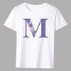 Men's T-shirt Basic Print Short Sleeve Anime Top Purple Flower Lettern Series Casual White O-neck Commuter Comfortable Shirt