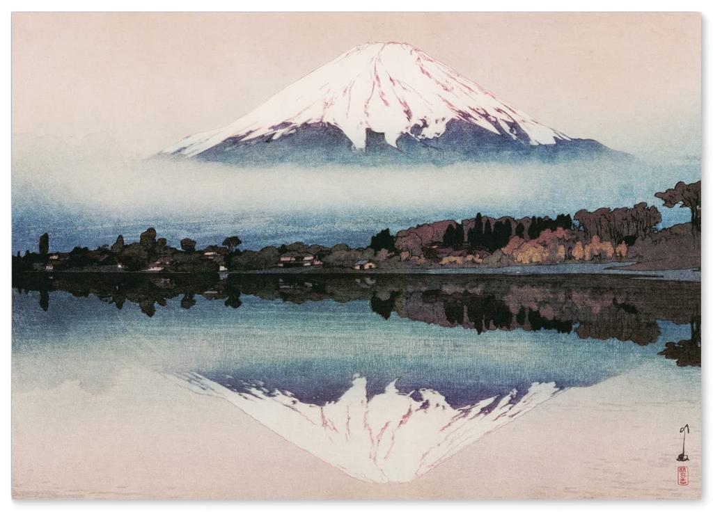 Hiroshi Yoshida Poster Reproduction "Lake Yamanaka (Japanese Painting)" A3 Size [Made In Japan] [Interior Wallpaper] Painting Art Wallpaper Poster