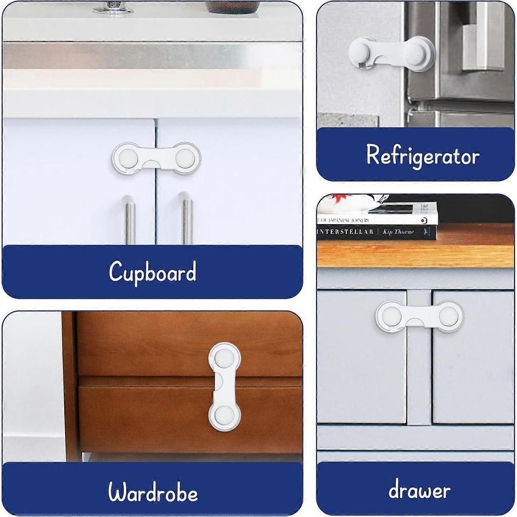 12 Pieces Baby Door Lock, Child Safety Drawer Lock, Baby Safety Door Lock, Home Safety, Child Cupboard Safety for Refrigerator Window, Strong Adhesive