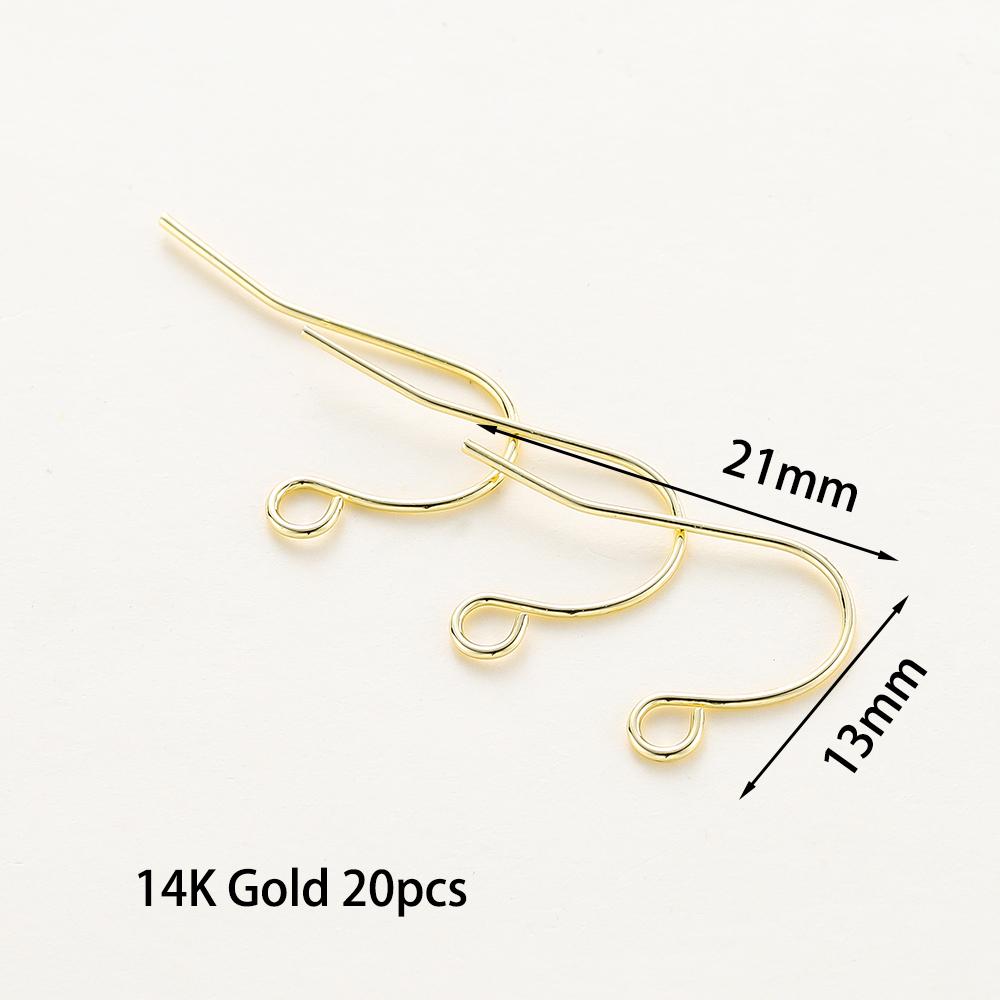 20 Stück/Los 6 Stile 14K 18K Vergoldete Ohrhaken mit Ohrbügel Ohrhaken Ohrringverschlüsse Zubehör für DIY Schmuckherstellung