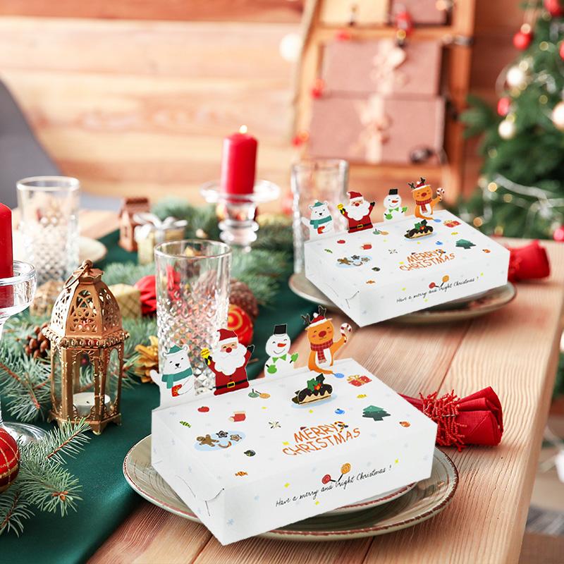 5/10Pcs Cartoon Christmas Candy Gift Box Kraft Paper Cookie Packaging Box 2026 Christmas Party Decor Xmas Navidad New Year 2026