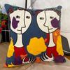 Stickerei Abstrakt Kissenbezug Baumwolle Kissenbezüge Picasso Dekorativ Überwurf Kissenbezüge für Sofa Wohnzimmer Heimdeko