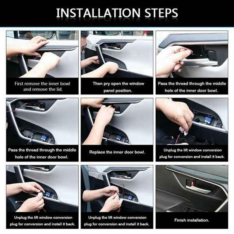 LED Blue Inner Door Bowl Ambient Light Frame For Toyota RAV4 2019-2024, Handle Armrest Atmosphere Lighting