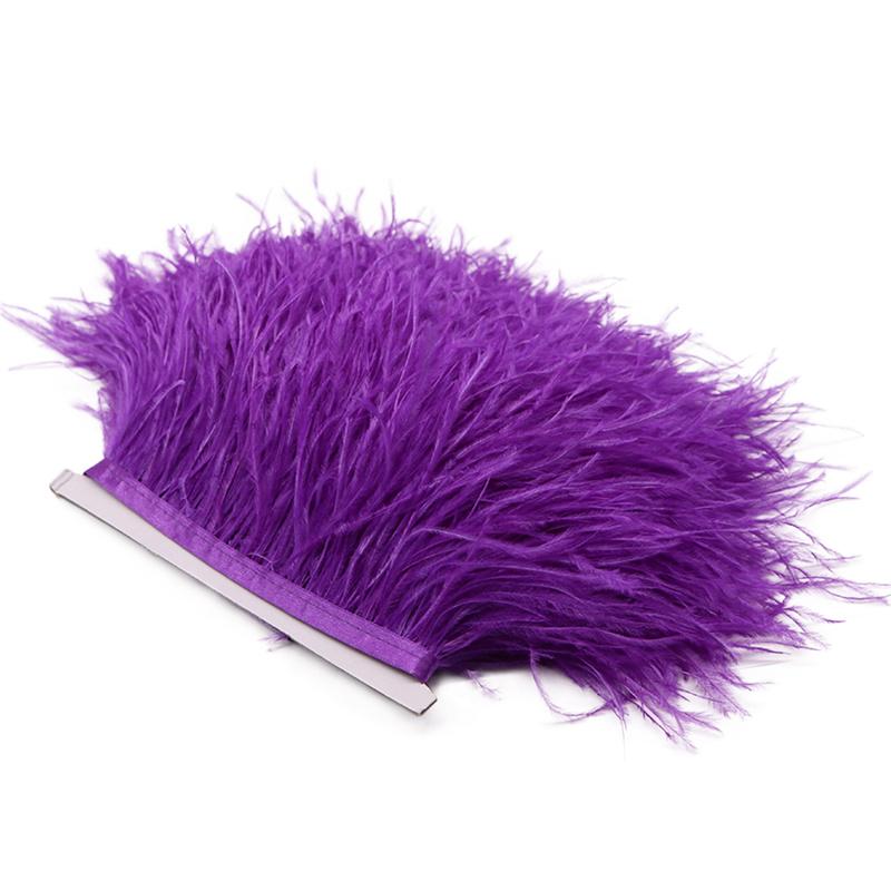 1 Meter Natürlicher Straußenfederbesatz 8-10CM Hochzeitsfeierkleid DIY Nähzubehör Schmuckverarbeitung Band Plumas Handwerk