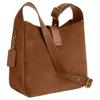 Coach Hadley 25 Metallic Logo Suede Shoulder Bag Women Shoulder Bag Brown CW004-IMXAF