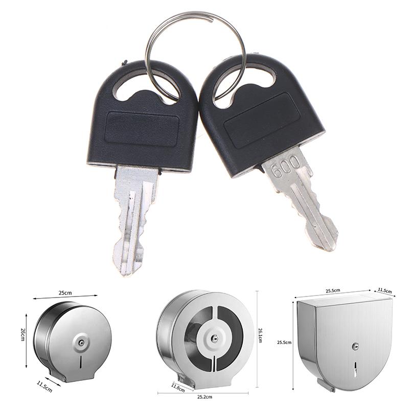 2Sets Stainless Steel Roll Paper Dispenser Lock Core Replacement Key Anti-Theft Design for Commercial Public Restrooms