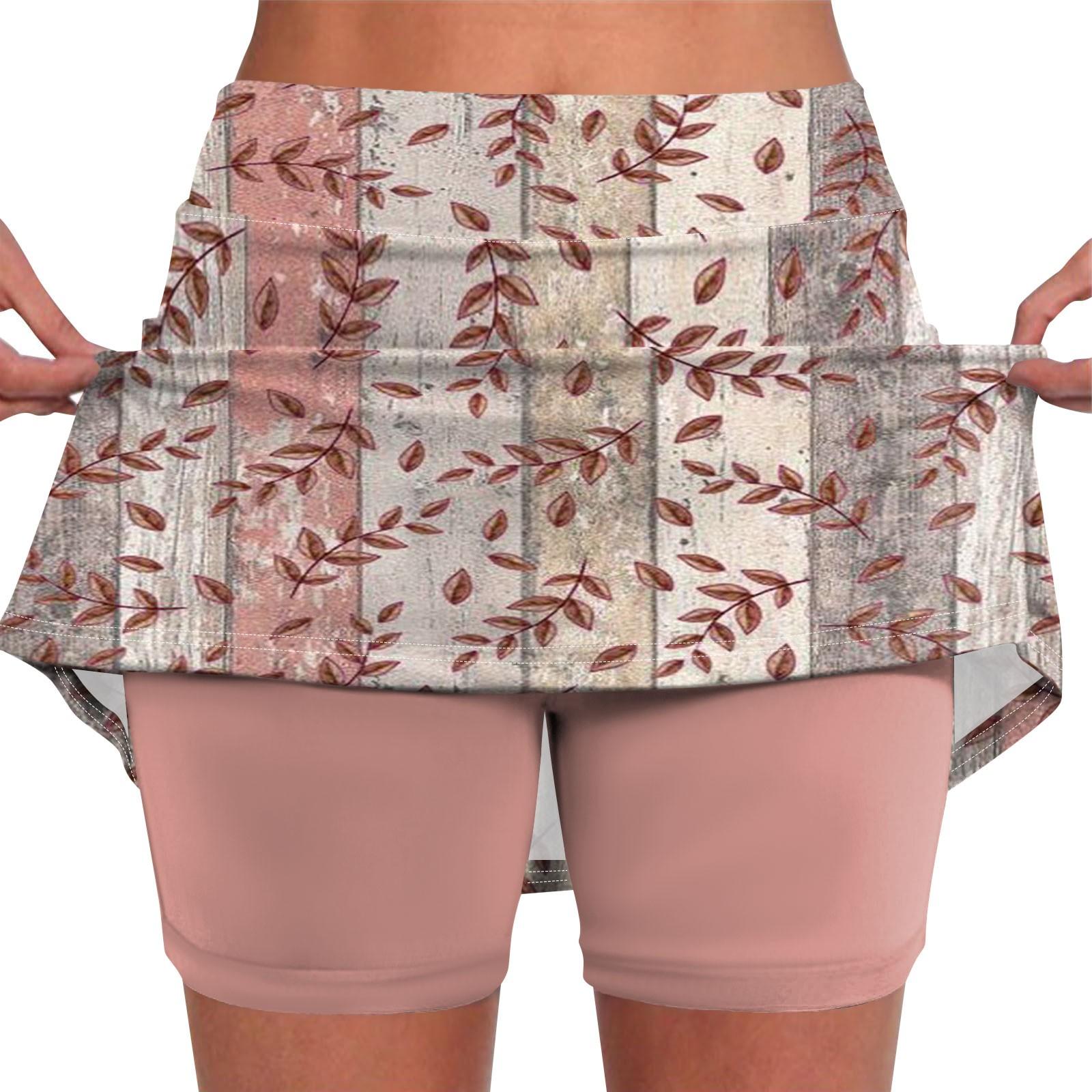 

Женские эластичные брюки для йоги, винтажные спортивные шорты с цветочным принтом, легкая юбка с высокой талией S