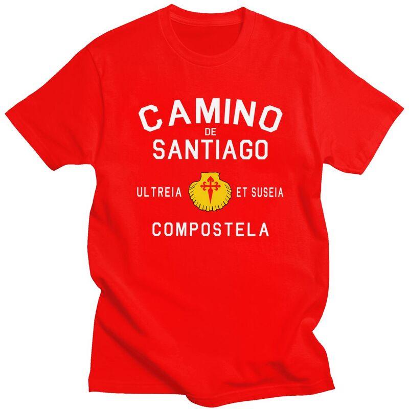 

Custom Buen Camino De Santiago Tshirts for Men Short Sleeve Leisure T Shirt Cool Tshirts Loose Fit 100 Cotton Tees Gift Idea S