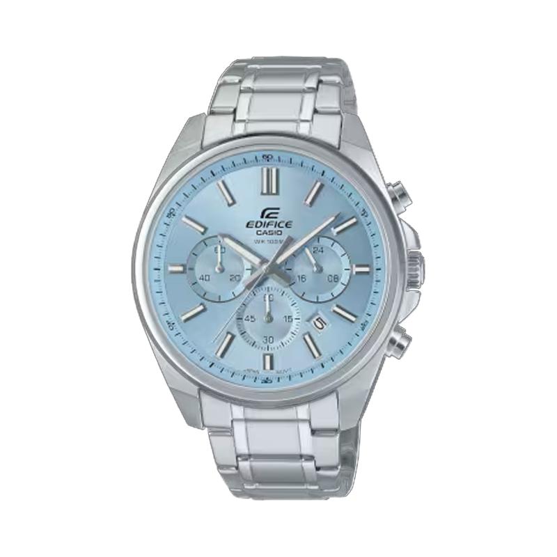 Casio EDIFICE 30m Water Resistant Quartz Movement Stainless Steel Strap Watch Unisex Blue Dial EFV-650D-2BV