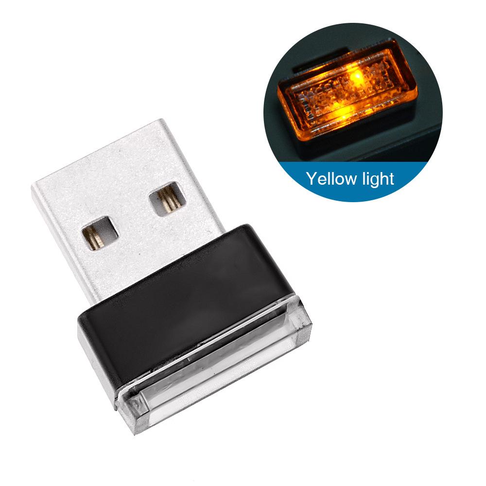 LED Car Decoration Lights Mini USB Auto Interior Atmosphere Light Colorful Neon Lamp Emergency Lighting Car Accessories Interior жёлтый