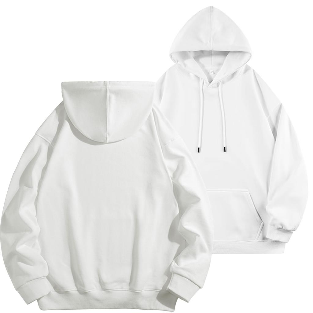 DIY Custom Logo Black Hooded Sweatshirt Pure Cotton Long-Sleeved Pullover Casual Top for Men And Women Autumn Winter Fashion