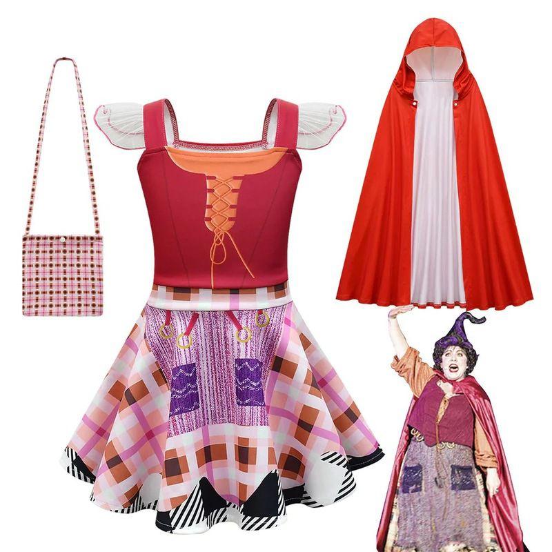 Kids Pocus Hocus Winifred Sarah Sanderson Cosplay Halloween Costume Outfit Suit