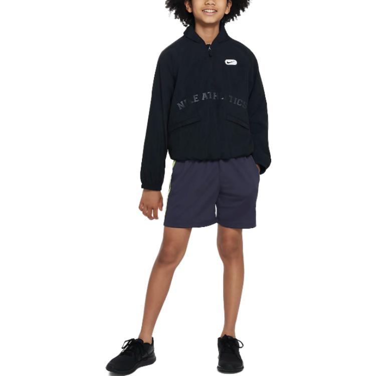 Nike Logo Stripe Pocket High-Waist Kids Shorts Kids Bottoms Navy DX5361-015