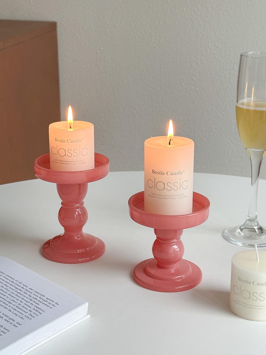 

Римский подсвечник, ретро-украшение из черного стекла, подставка для ароматерапии свечей, украшение для французской домашней атмосферы Small