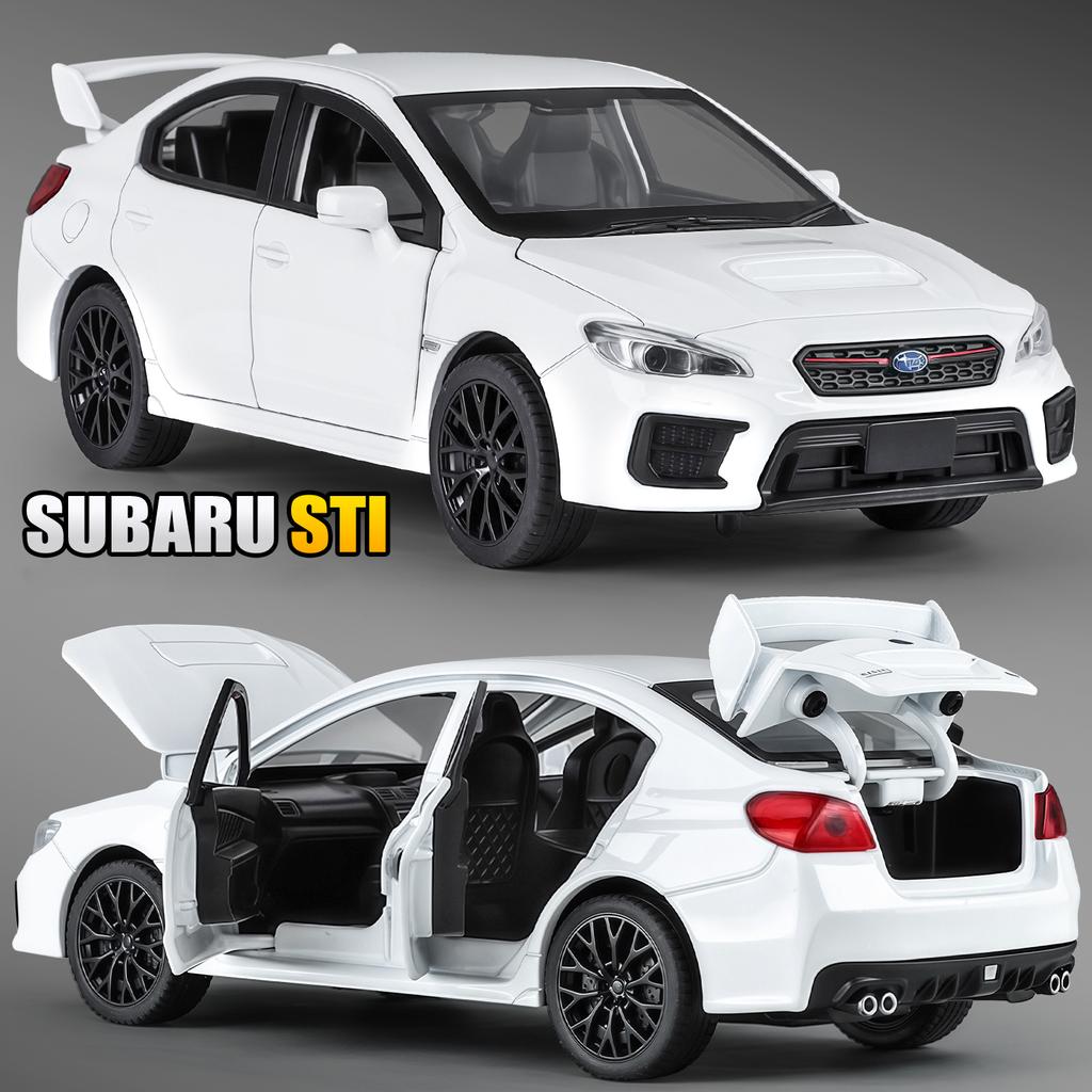 1/30 Subaru STI WRX Alloy Car Model Sound and Light Pull Back Children's Toy Collectibles Birthday Gift