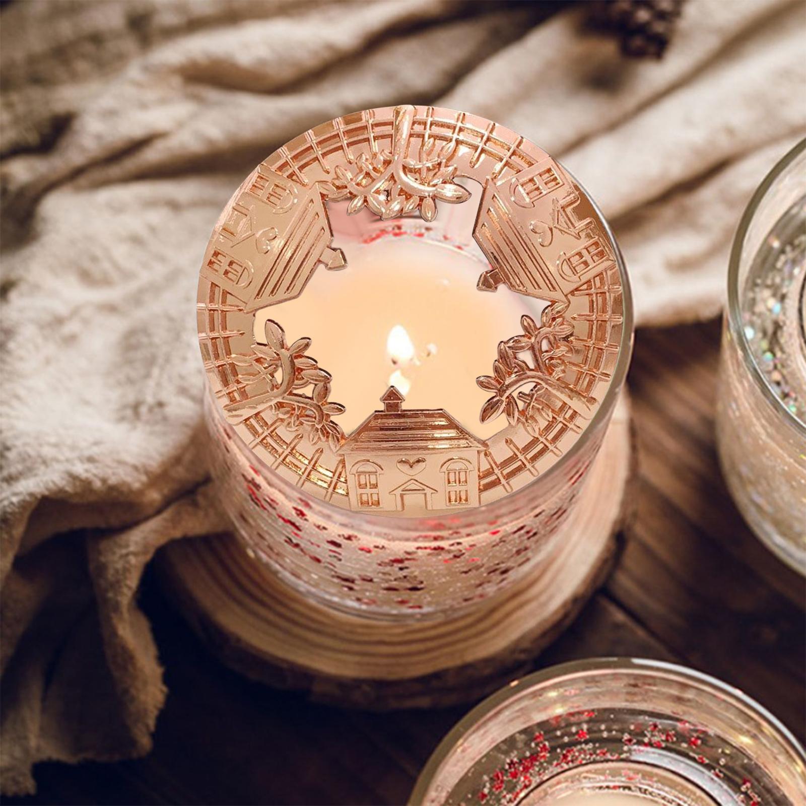 Candle Topper Lid Shade Candle Cover Sleeves Burn Evenly Fragrance Distribution for Jar Candles Christmas Party Favor Decoration