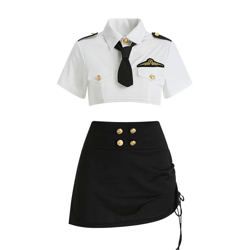 JIMIKO woman sexy cosplay stewardess costume skirt waistless temptation female pilot professional hot lingeries erotic outfit