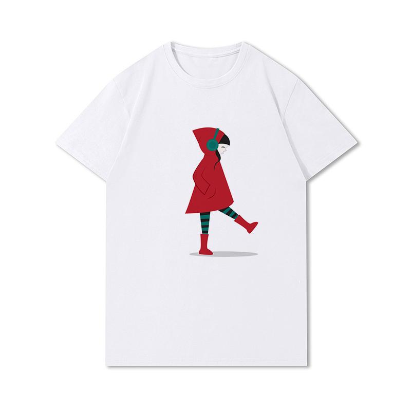 S-3XL 100 Fantasie Harajuku Grafica Estiva Bianca Magliette Donna Stampate Casual Maniche Corte Top Girocollo