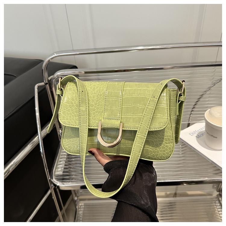 

Трендовая сумка кроссбоди в ретро-стиле с узором под камень - издание 2025 года зелёный