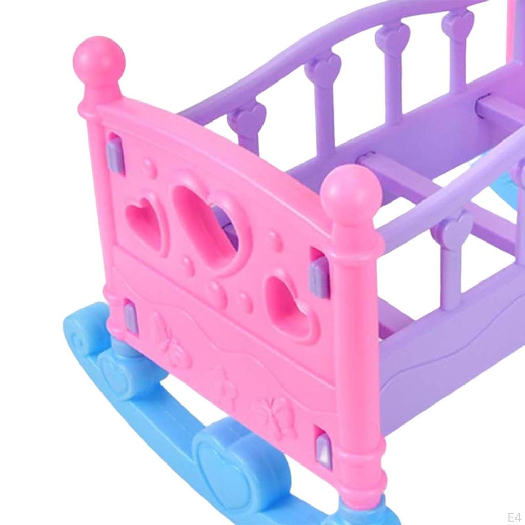 Assembly Dollhouse Bed Accessories Miniature Models Cute Cradle Unpainted