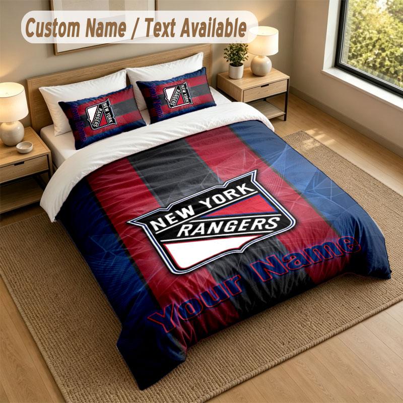 Bedding Set 1 Duvet Cover 2 Pillowcases New York Rangers Print Soft Bed Linen Bedroom Decor