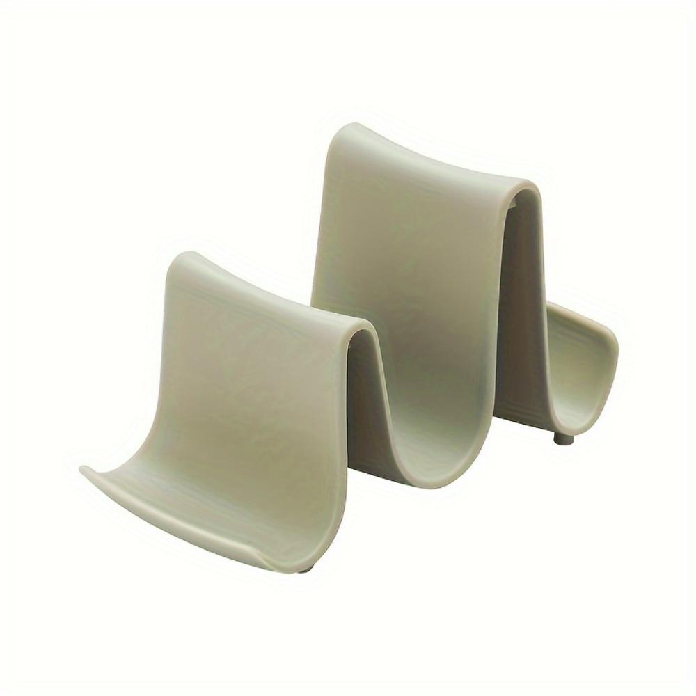 

1 шт. Инновационный органайзер для кухни с волнообразным дизайном - Пластиковый держатель для крышек, Подставка для палочек для еды и кухонной утвари для хранения на столешнице зелёный