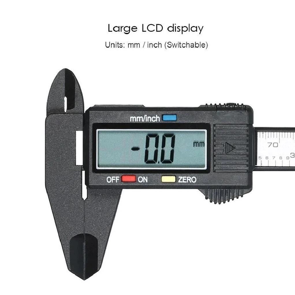Electronic Vernier Caliper, Carbon Fiber Dial Vernier Caliper, Micrometer, Digital Scale. The Battery Is Not Included. 0-150mm
