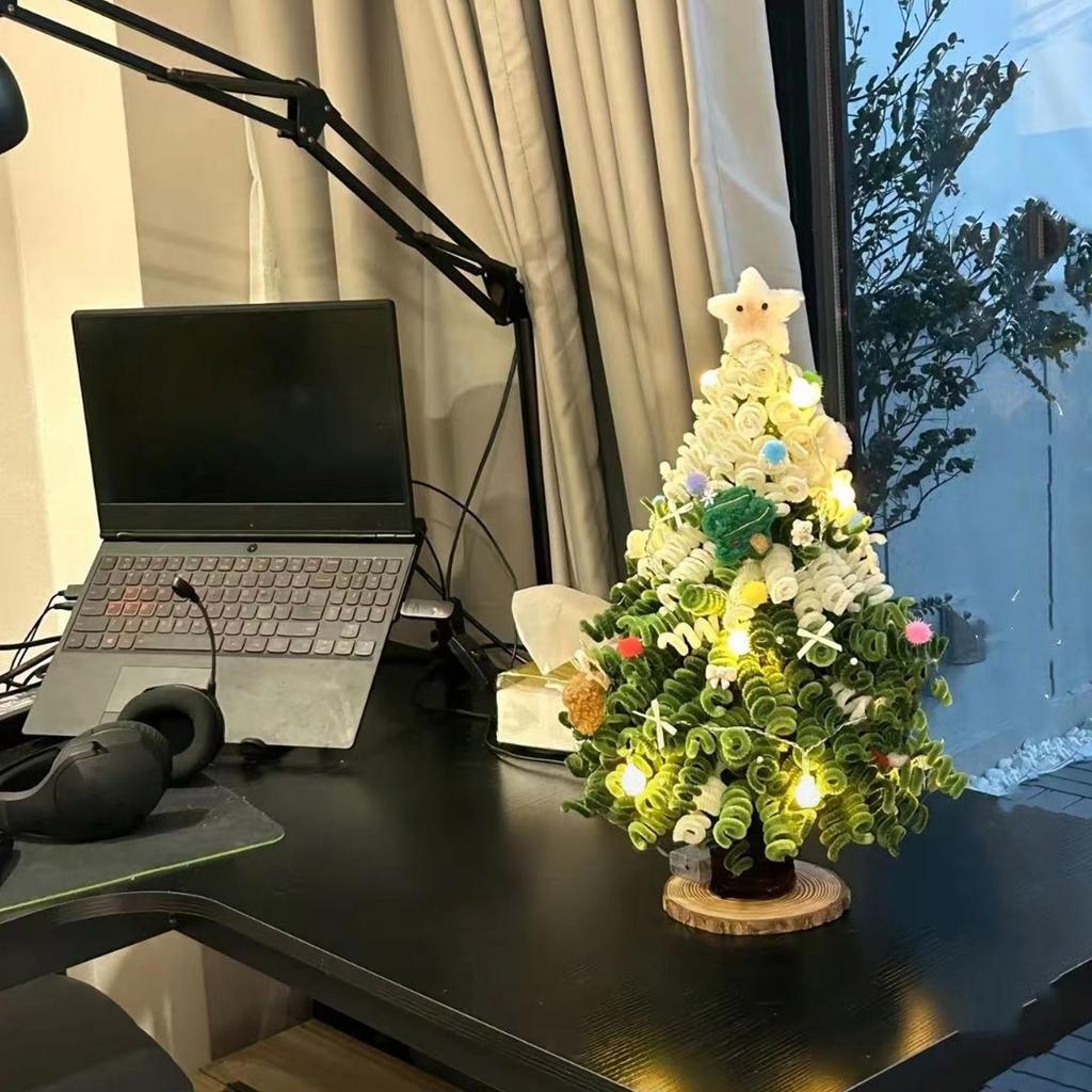 Handmade Twisted Rod Christmas Tree Ornament Green Twisted Rod Christmas Tree Full Set Of Materials Including Light String