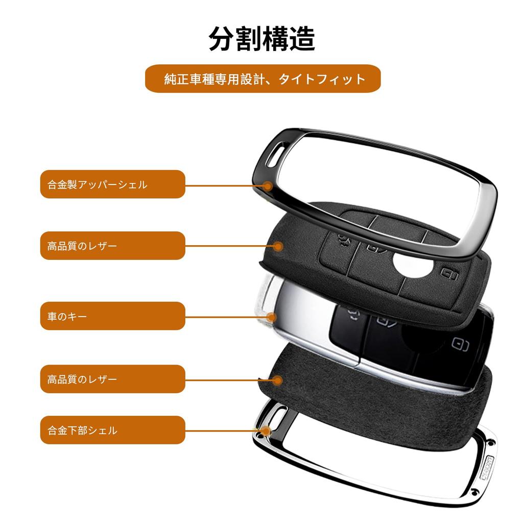 Key Fob Cover Leather Car Key Holder Compatible with A B C E G