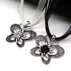 New Vintage Butterfly Necklace Jewelry Fashion Popular Retro Bohemia Style Ribbon Rope Chain Crystal Flowers Pendant Necklace