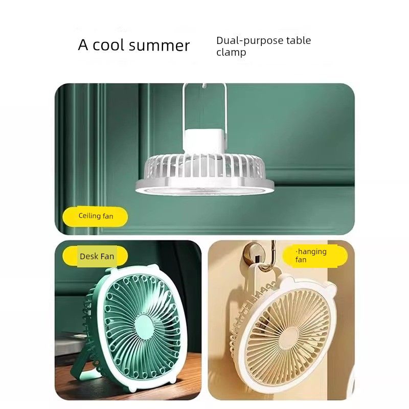 Summer Kitchen Cooling Toilet Wall-Mounted Fan, No Need to Drill Holes, No Need to Plug In, Portable Silent Hanging Small Electric Fan for Dormitory