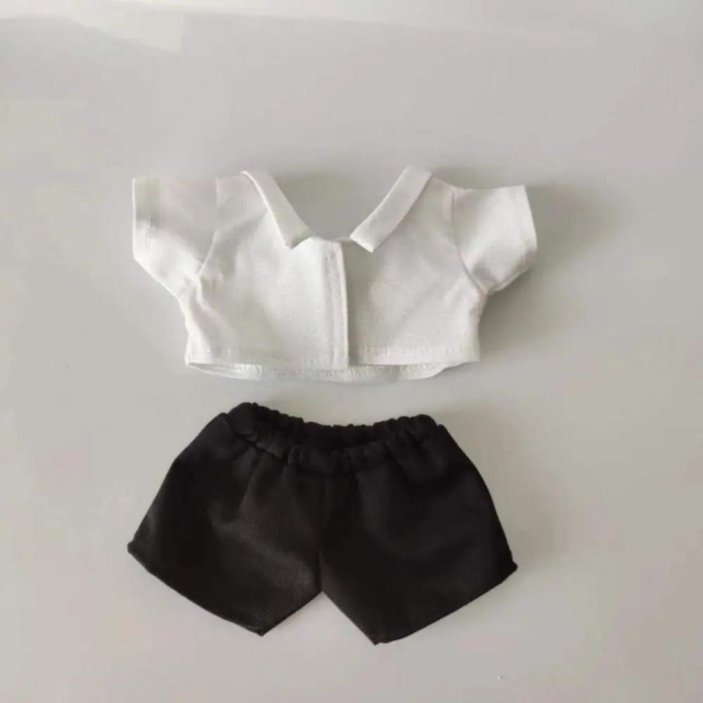 Vêtements pour Poupées Idoles en Peluche Coton 20cm Veste Mode en Cuir PU Chapeau Jupe T-shirt Pantalon Ensemble Vêtements Combinaison pour Poupée